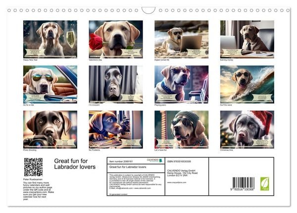 Produktbild: Great fun for Labrador lovers (Wall Calendar 2026 DIN A3 landscape), CALVENDO 12 Month Wall Calendar
