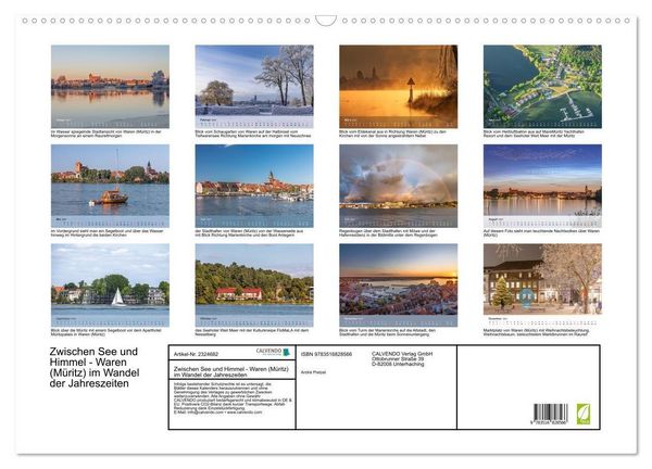 Produktbild: Zwischen See und Himmel - Waren (M&uuml;ritz) im Wandel der Jahreszeiten (Wandkalender 2027 DIN A2 quer), CALVENDO Monatskalender