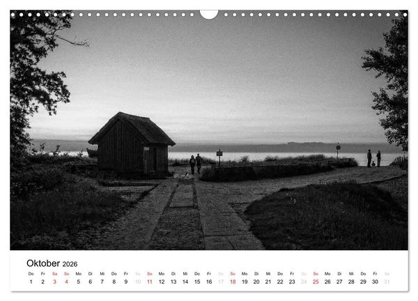 Produktbild: Ostseebad Zingst - Impressionen in Schwarz-Wei&szlig; (Wandkalender 2026 DIN A3 quer), CALVENDO Monatskalender
