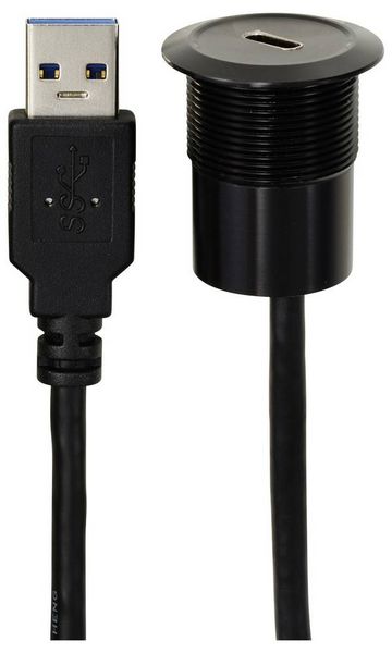 Produktbild: USB-C&reg; (3.1) Buchse/USB-A (3.0) Stecker 1 m Kabel schwarz TC-13376312 TRU COMPONENTS Inhalt: 1 St.