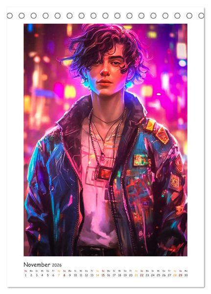 Produktbild: Coole Cyber Boys (Tischkalender 2026 DIN A5 hoch), CALVENDO Monatskalender