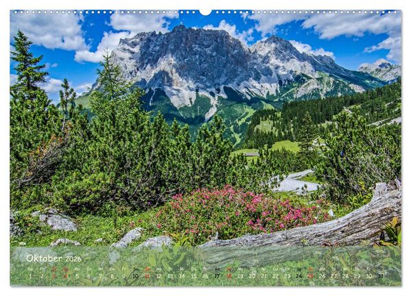 Produktbild: Naturparadies Zugspitzarena (hochwertiger Premium Wandkalender 2026 DIN A2 quer), Kunstdruck in Hochglanz