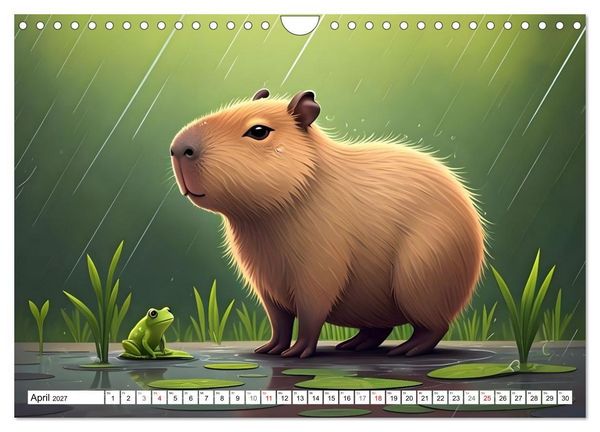 Produktbild: Capybara Carlo und die vier Jahreszeiten (Wandkalender 2027 DIN A4 quer), CALVENDO Monatskalender