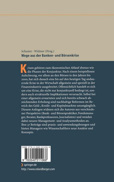 Produktbild: Wege aus der Banken- und B&ouml;rsenkrise