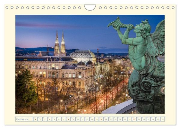Produktbild: An der sch&ouml;nen blauen Donau - Ein Spaziergang in Wien (Wandkalender 2026 DIN A4 quer), CALVENDO Monatskalender