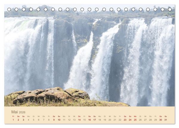 Produktbild: Einmalige Landschaften in Afrika (Tischkalender 2026 DIN A5 quer), CALVENDO Monatskalender