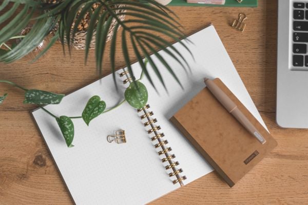 Produktbild: Brunnen Notizbuch Wire-O A5 dotted caramel