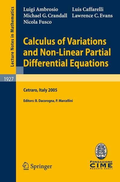 Produktbild: Calculus of Variations and Nonlinear Partial Differential Equations