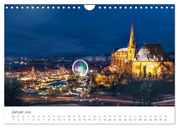 Produktbild: Erfurt - Stadt der T&uuml;rme (Wandkalender 2026 DIN A4 quer), CALVENDO Monatskalender