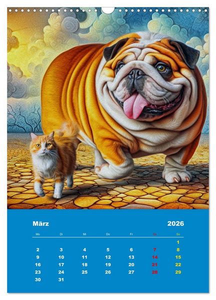 Produktbild: Abenteuer mit Micki und Bullig! (Wandkalender 2026 DIN A3 hoch), CALVENDO Monatskalender