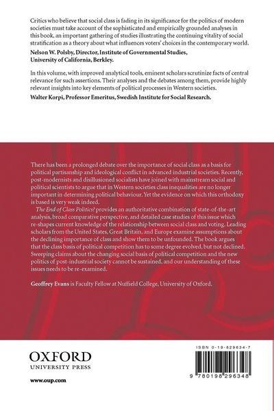 Produktbild: The End of Class Politics?