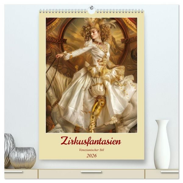 Produktbild: Zirkusfantasien - Venezianischer Stil (hochwertiger Premium Wandkalender 2026 DIN A2 hoch), Kunstdruck in Hochglanz