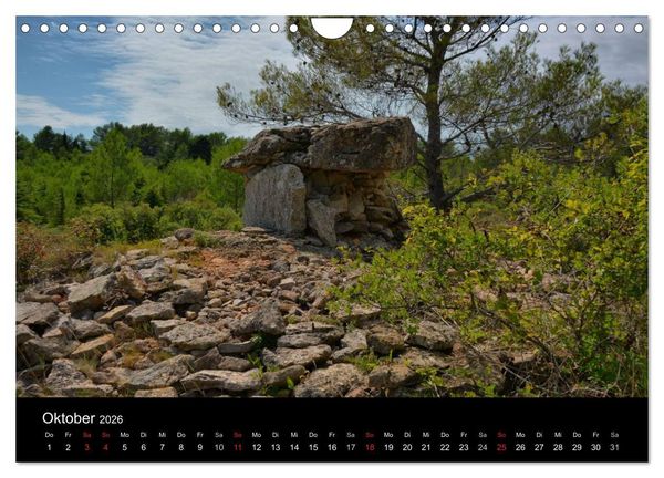 Produktbild: Frankreichs geheimnisvoller S&uuml;den - Dolmen und Menhire im Languedoc-Roussillon (Wandkalender 2026 DIN A4 quer), CALVENDO Monatskalender