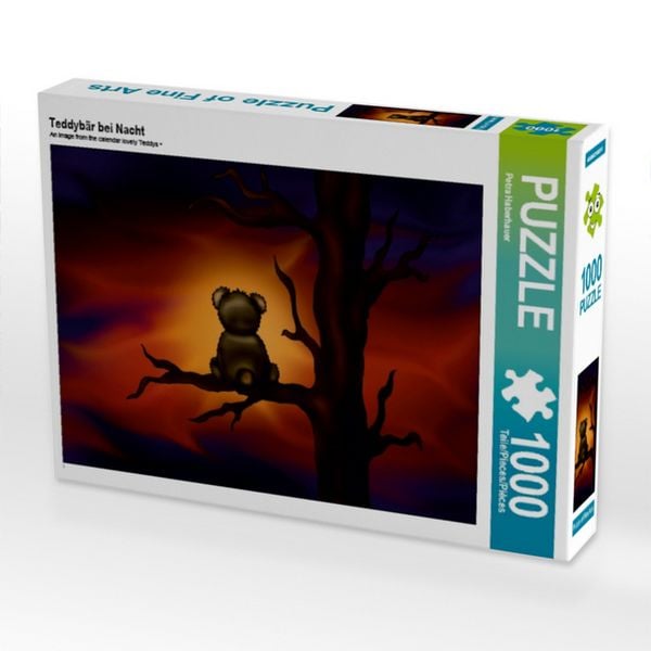 Produktbild: CALVENDO Puzzle Teddyb&auml;r bei Nacht | 1000 Teile Lege-Gr&ouml;&szlig;e 64x48cm Foto-Puzzle f&uuml;r gl&uuml;ckliche Stunden