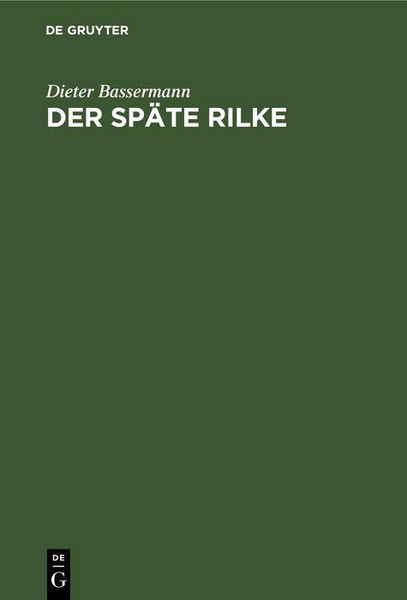 Produktbild: Der sp&auml;te Rilke