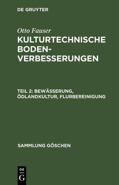 Produktbild: Bew&auml;sserung, &Ouml;dlandkultur, Flurbereinigung