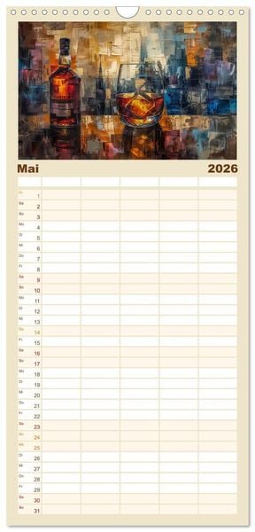 Produktbild: Familienplaner 2026 - Spirit of Whisky mit 5 Spalten (Wandkalender, 21 x 45 cm) CALVENDO