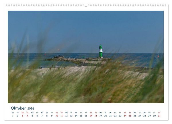 Produktbild: Warnem&uuml;nde an der Ostsee (Wandkalender 2026 DIN A2 quer), CALVENDO Monatskalender