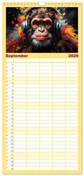 Produktbild: Familienplaner 2026 - Musik Safari mit 5 Spalten (Wandkalender, 21 x 45 cm) CALVENDO