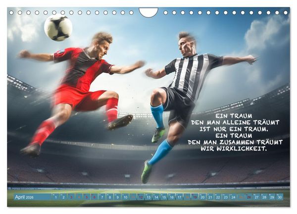 Produktbild: Fu&szlig;ball und tolle Spr&uuml;che (Wandkalender 2026 DIN A4 quer), CALVENDO Monatskalender
