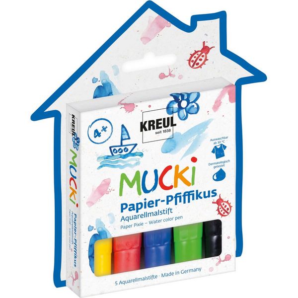Produktbild: KREUL Aquarellstifte MUCKi Papier Pfiffikus 5 St&uuml;ck Kartonetui