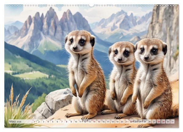 Produktbild: Erdm&auml;nnchen in Italien (Wandkalender 2026 DIN A2 quer), CALVENDO Monatskalender