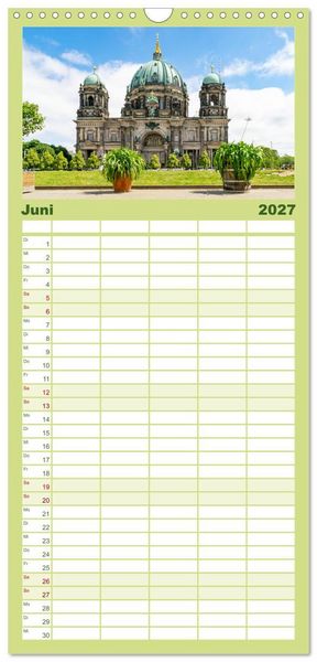 Produktbild: Familienplaner 2027 - Berlin rund ums Jahr mit 5 Spalten (Wandkalender, 21 x 45 cm) CALVENDO