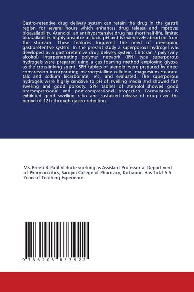 Produktbild: Superporous Hydrogel Tablets of Atenolol for Gastro-retention