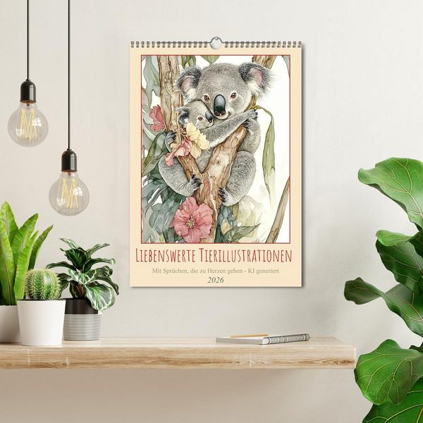 Produktbild: Liebenswerte Tierillustrationen (Wandkalender 2026 DIN A3 hoch), CALVENDO Monatskalender