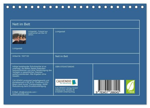 Produktbild: Nett im Bett (Tischkalender 2026 DIN A5 quer), CALVENDO Monatskalender