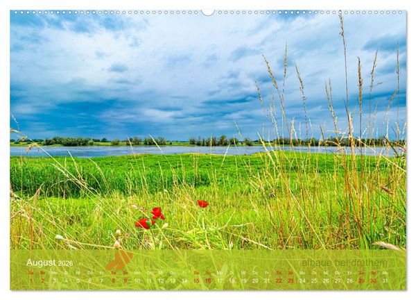 Produktbild: der elbestrom natur (hochwertiger Premium Wandkalender 2026 DIN A2 quer), Kunstdruck in Hochglanz