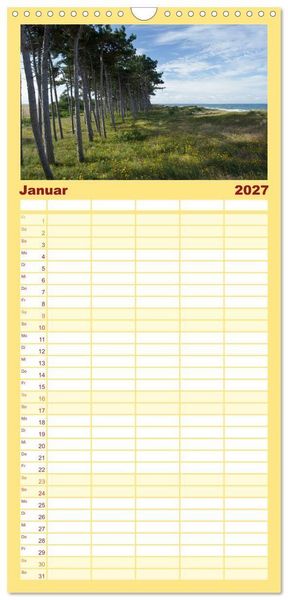Produktbild: Familienplaner 2027 - R&uuml;gen und Hiddensee - Momente einer Reise mit 5 Spalten (Wandkalender, 21 x 45 cm) CALVENDO