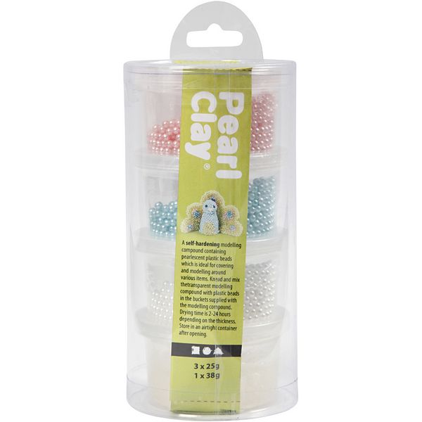 Produktbild: Creativ Company Pearl Clay&reg; Set, sortierte Farben: 3x25g und 1x38g
