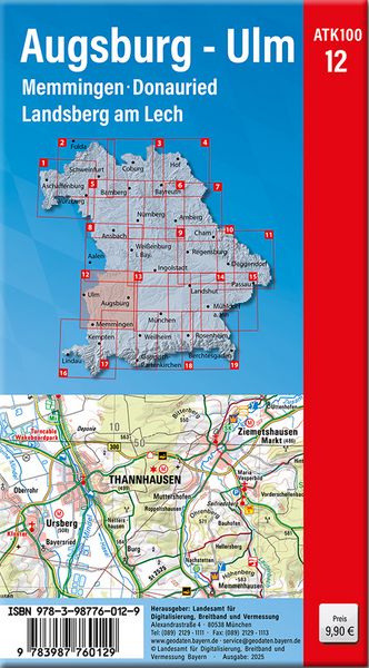 Produktbild: ATK100-12 Augsburg-Ulm (Amtliche Topographische Karte 1:100000)