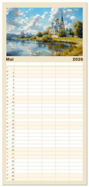 Produktbild: Familienplaner 2026 - Reise mit der ostslawischen Seele mit 5 Spalten (Wandkalender, 21 x 45 cm) CALVENDO