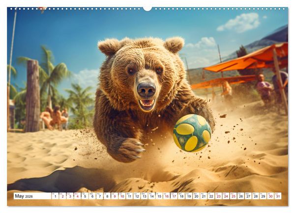 Produktbild: Sunny snapshots - A year of happy animals (High Quality Premium Wall Calendar 2026 DIN A2 landscape),CALVENDO 12 Month Wall Calendar