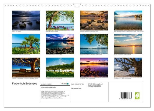 Produktbild: Farbenfroh Bodensee (Wandkalender 2026 DIN A3 quer), CALVENDO Monatskalender