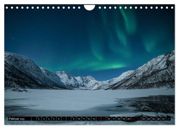 Produktbild: Aurora borealis - Magische Polarlichtn&auml;chte in Island und Norwegen (Wandkalender 2026 DIN A4 quer), CALVENDO Monatskalender