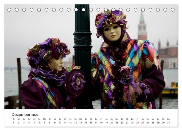 Produktbild: Carnevale di Venezia 2026 (Tischkalender 2026 DIN A5 quer), CALVENDO Monatskalender