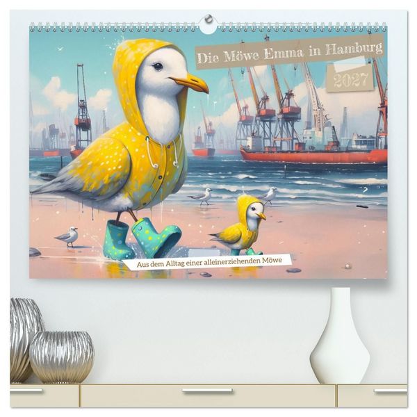 Produktbild: Die M&ouml;we Emma in Hamburg (hochwertiger Premium Wandkalender 2027 DIN A2 quer), Kunstdruck in Hochglanz