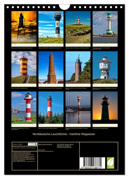 Produktbild: Norddeutsche Leuchtt&uuml;rme - maritime Wegweiser (Wandkalender 2026 DIN A4 hoch), CALVENDO Monatskalender