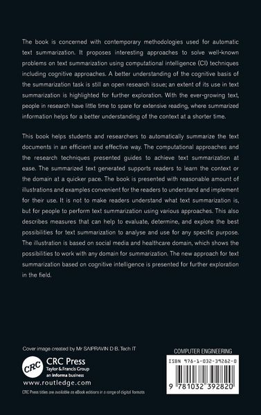 Produktbild: Computational Techniques for Text Summarization based on Cognitive Intelligence