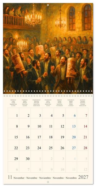 Produktbild: A Year of Jewish Life &ndash; Festivals and Traditions (Wall Calendar 2027 12 &times; 12 Inch) CALVENDO 12 Month Wall Calendar