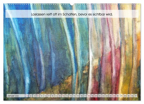 Produktbild: Loslassen als Kunst - Ein poetischer Jahresbegleiter in Bild und Wort (Wandkalender 2026 DIN A2 quer), CALVENDO Monatskalender