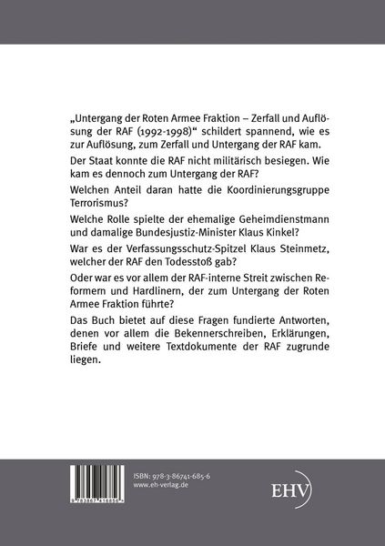 Produktbild: Untergang der Roten Armee Fraktion