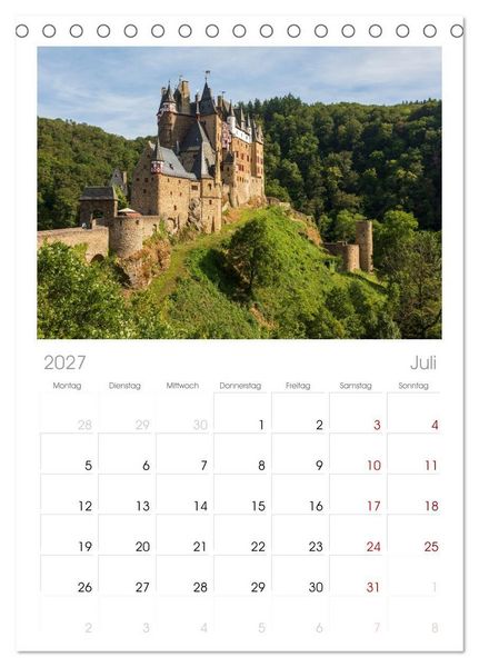 Produktbild: Tischplaner 2027 - Burgen in Deutschland (A5 Tischkalender zum Aufstellen) CALVENDO
