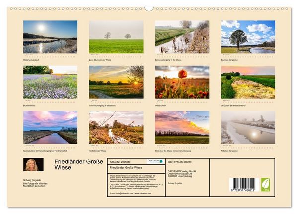 Produktbild: Friedl&auml;nder Gro&szlig;e Wiese (hochwertiger Premium Wandkalender 2026 DIN A2 quer), Kunstdruck in Hochglanz