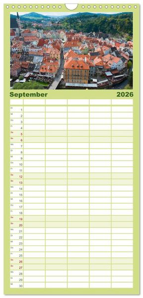 Produktbild: Familienplaner 2026 - Tschechien - Eine Reise durch ein wundersch&ouml;nes Land mit 5 Spalten (Wandkalender, 21 x 45 cm) CALVENDO