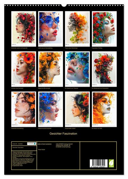 Produktbild: Gesichter Faszination (hochwertiger Premium Wandkalender 2026 DIN A2 hoch), Kunstdruck in Hochglanz