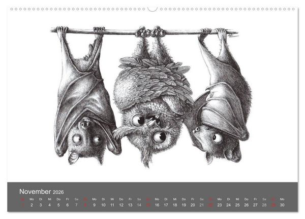 Produktbild: owls & friends 2026 (hochwertiger Premium Wandkalender 2026 DIN A2 quer), Kunstdruck in Hochglanz